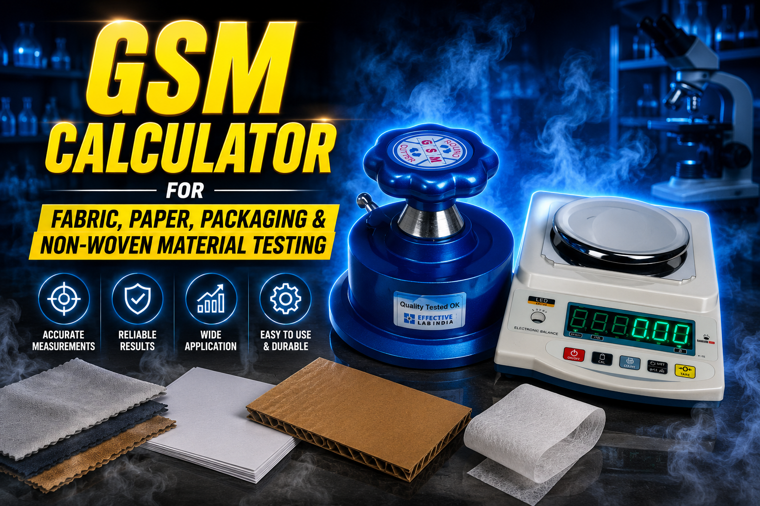 Read more about the article GSM Calculator for Fabric, Paper, Packaging & Non-Woven Material Testing